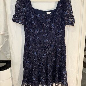 Shoshanna Camden Navy Floral Lace Dress